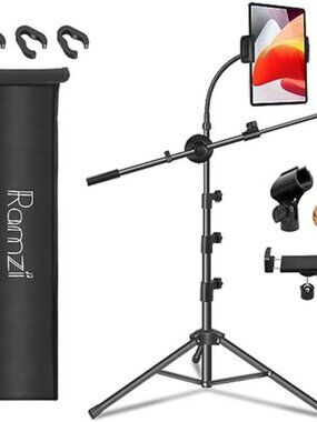 Mic Stand,6 In 1 Microphone Stand Floor Boom Mic Stand, Support Boom Gooseneck